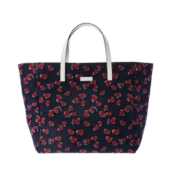 GUCCI Heart Print Navy 282439 Women's Canvas Tote Bag