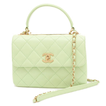 Chanel Top Handle 2Way Bag Lambskin Light Green A92236