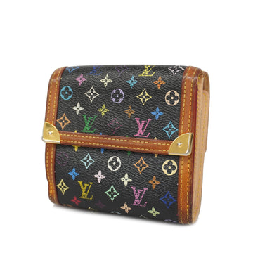 Louis Vuitton Trifold Wallet Monogram Multicolor Portefeuille Elise M92984 Noir