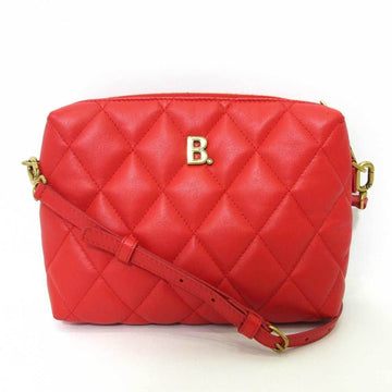 Balenciaga Touch Camera Red Mini Shoulder Bag Pochette B Quilted Women's Leather