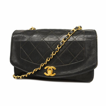 CHANEL Shoulder Bag Diana Chain Lambskin Black Ladies