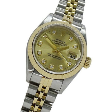 ROLEX Datejust 69173G T watch ladies 10P diamond automatic winding AT stainless steel SS gold YG combination polished