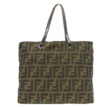 Fendi FF pattern Zucca handbag canvas leather brown tea