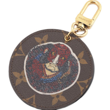 LOUIS VUITTON MP1949 Portocle Ilustre Kabuki Keyring Monogram Keychain Brown Unisex