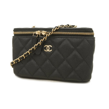 Chanel Matelasse Shoulder Bag Women's Caviar Leather Shoulder Bag Black