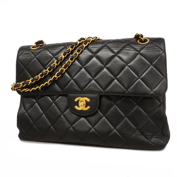 Chanel Matelasse Double Face W Chain Women's Leather Shoulder Bag Black