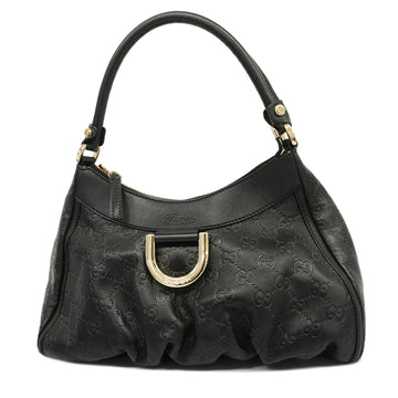 GUCCIAuth ssima Handbag 190525 Women's Leather Handbag Black