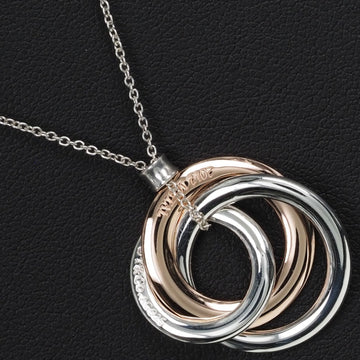 TIFFANY Interlocking Triple 1837 Silver 925 x Rubedo Metal Women's Necklace