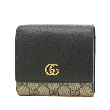 GUCCI GG Marmont Medium Wallet Bifold Black/Beige 598587