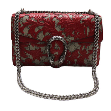 GUCCI Dionysus Arabesque Shoulder Bag Beige Red 400249 Women's