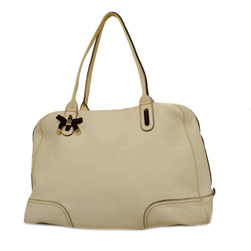 GUCCIAuth  Sherry Princey 163805 Women's Leather Tote Bag Ivory