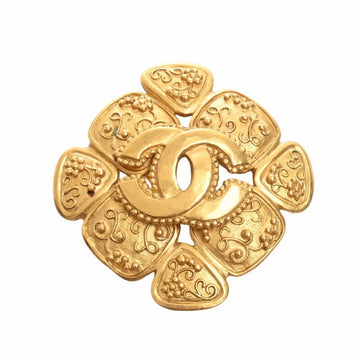 CHANEL Coco Mark Brooch Gold Ladies