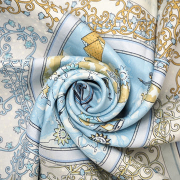 HERMES/ Carre 45 www..com .com Scarf Blue Unisex