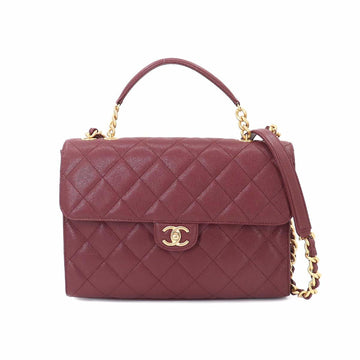 CHANEL matelasse 2way hand shoulder bag caviar skin burgundy gold metal fittings Matelasse Bag