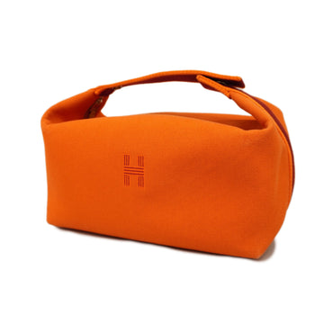 HERMESAuth  Bridal Black GM Women's Canvas Handbag Orange