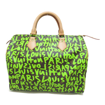 LOUIS VUITTON speedy 30 handbag boston bag Green Vert PVC coated canvas Monogram / Graffiti M93706