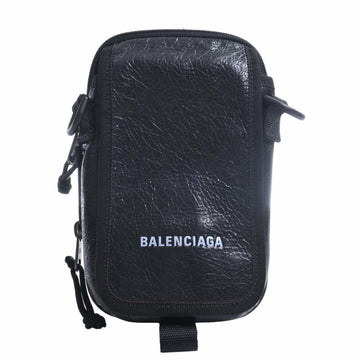 BALENCIAGA Leather Crossbody Pouch Shoulder Bag 593329 Black Women's