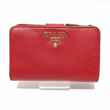 PRADA L-shaped zipper 1ML225 red leather wallet bi-fold ladies