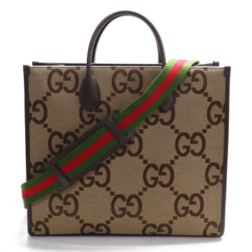 GUCCI Jumbo GG Tote Bag 2Way Shoulder Camel & Ebony 678839 UKMDG 2570