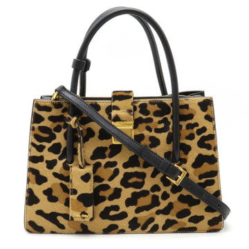MIU MIU Miu Madras Handbag Shoulder Harako Leopard Brown Domestic Boutique Purchase 5BA104