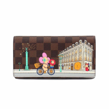 LOUIS VUITTON Vivienne Damier Portefeuille Sarah NM Bifold Long Wallet Ebene Multicolor N63551 RFID