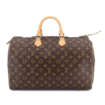 LOUIS VUITTON Monogram Speedy 40 Boston Bag Brown M41522 Gold Hardware