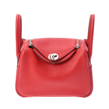 HERMES Lindy Rouge Cou/Rouge Vif Palladium hardware Z stamp [around 2021] Women's Swift Bag Handbag Shoulder