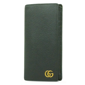 GUCCIAuth  GG Marmont 428740 Women's Leather Long Wallet [bi-fold] Black