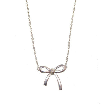 TIFFANY bow ribbon 925 silver necklace