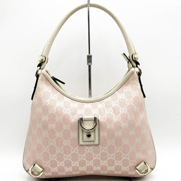 GUCCI 130738 Shoulder Bag One Handbag Abbey GG Canvas Pink Ladies