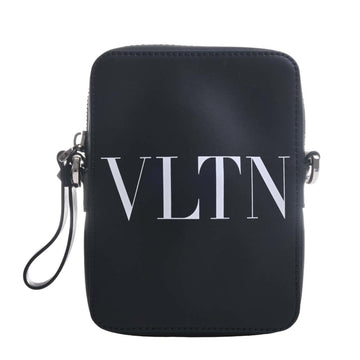 VALENTINO Leather Crossbody Bag Shoulder Black Women's