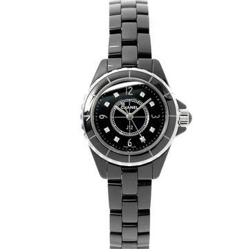 CHANEL J12 29mm H2569 ladies watch 8P diamond black ceramic quartz