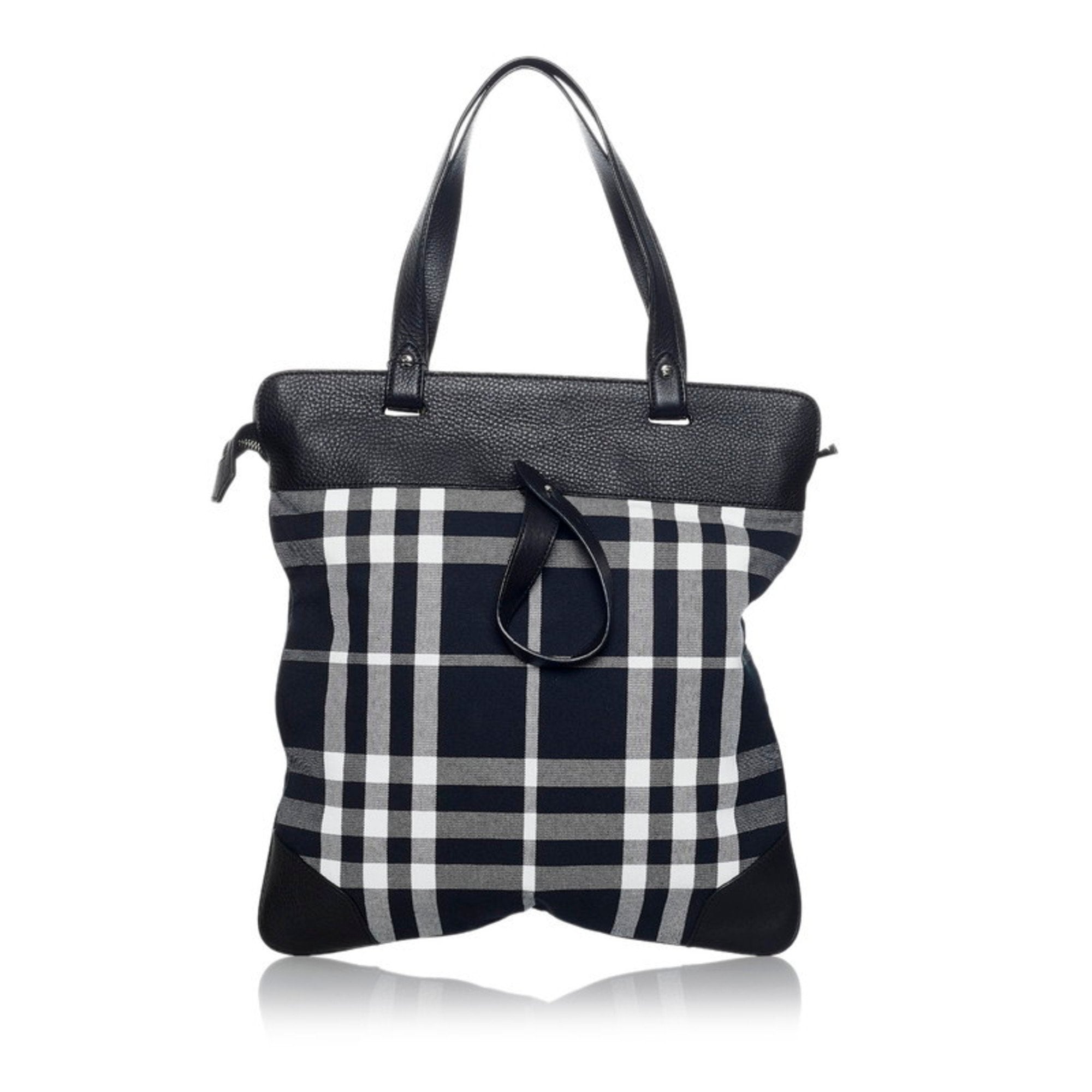 Burberry black and white check handbag sale