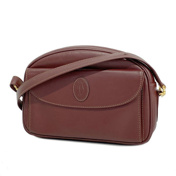 CARTIER Shoulder Bag Must Leather Red Ladies