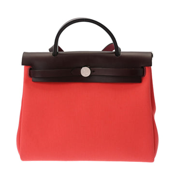 HERMES Ale Bag Zip PM Capucines/Rouge Ash B engraved [around 2023] Women's Toile Military/Bash Hunter