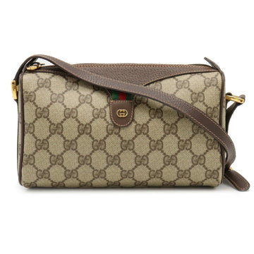 Gucci Old GG Plus Sherry Line Shoulder Bag Pochette Khaki Beige Brown Dark 89.02.018