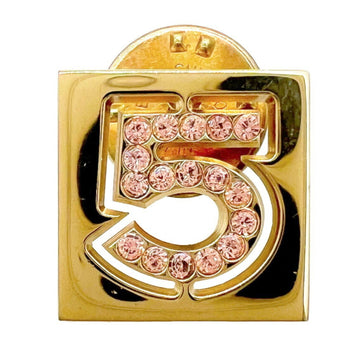 Chanel No.5 pin brooch GP rhinestone gold ladies