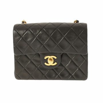 Chanel matelasse mini chain black ladies lambskin shoulder bag