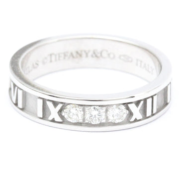 TIFFANY Atlas White Gold [18K] Fashion Diamond Band Ring Silver