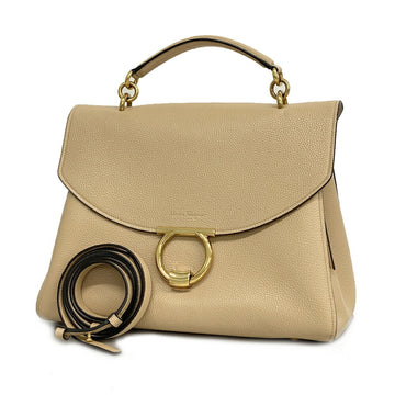 SALVATORE FERRAGAMO Handbag Gancini Leather Beige Ladies