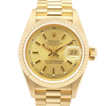 Rolex Datejust Oyster Perpetual Watch 18K K18 Yellow Gold 69178 Ladies