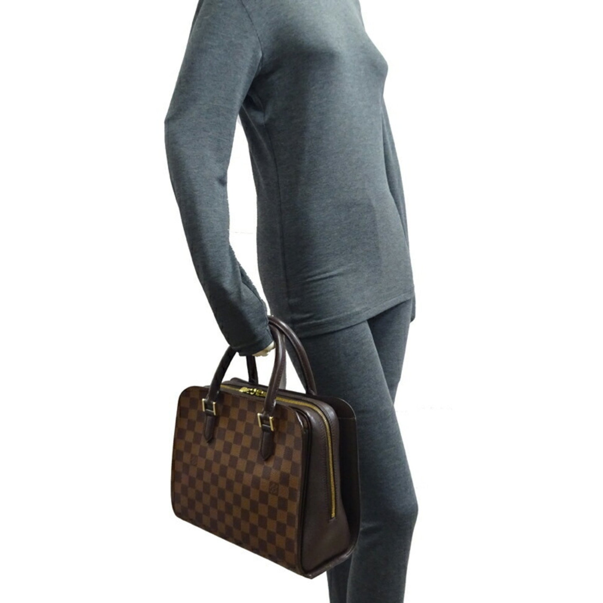 Louis Vuitton Triana Women's Handbag N51155 Damier Ebene (Brown)