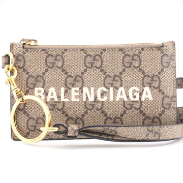 GUCCI/ 681706 The Hacker Project  x Balenciaga GG Supreme Coin Case Beige Unisex