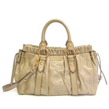 Miu Miu Vittero Luxe RT0383 Women's Leather Handbag,Shoulder Bag Light Beige