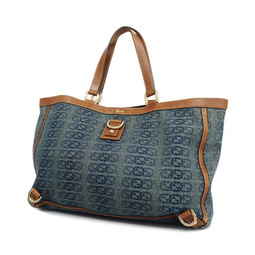 GUCCIAuth  Abbey Tote Bag 141472 Women's Denim,Leather Tote Bag Blue,Brown