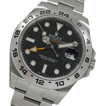 ROLEX Explorer II 216570 random number watch men's self-winding AT stainless steel SS silver black polished