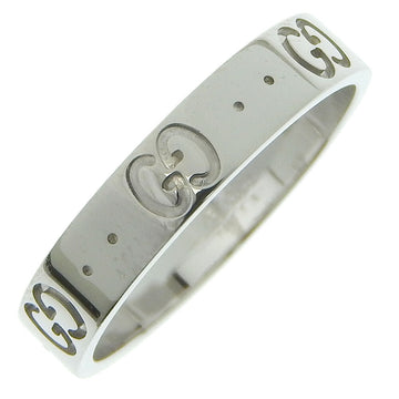 GUCCI Icon GG 073230 09850 9000 K18 White Gold No. 14.5 Unisex Ring