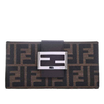 FENDI Canvas Zucca Pattern Bifold Long Wallet - Brown