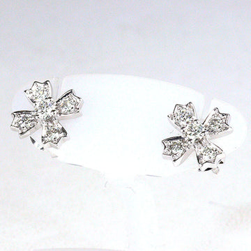 TIFFANY&Co. Floret Diamond Earrings PT950 Platinum Flower Motif Stud Catch [Pt900] Outside