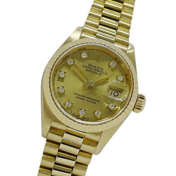 ROLEX Datejust 69178G N number ladies watch 10P diamond automatic winding AT 750YG 18K solid gold polished